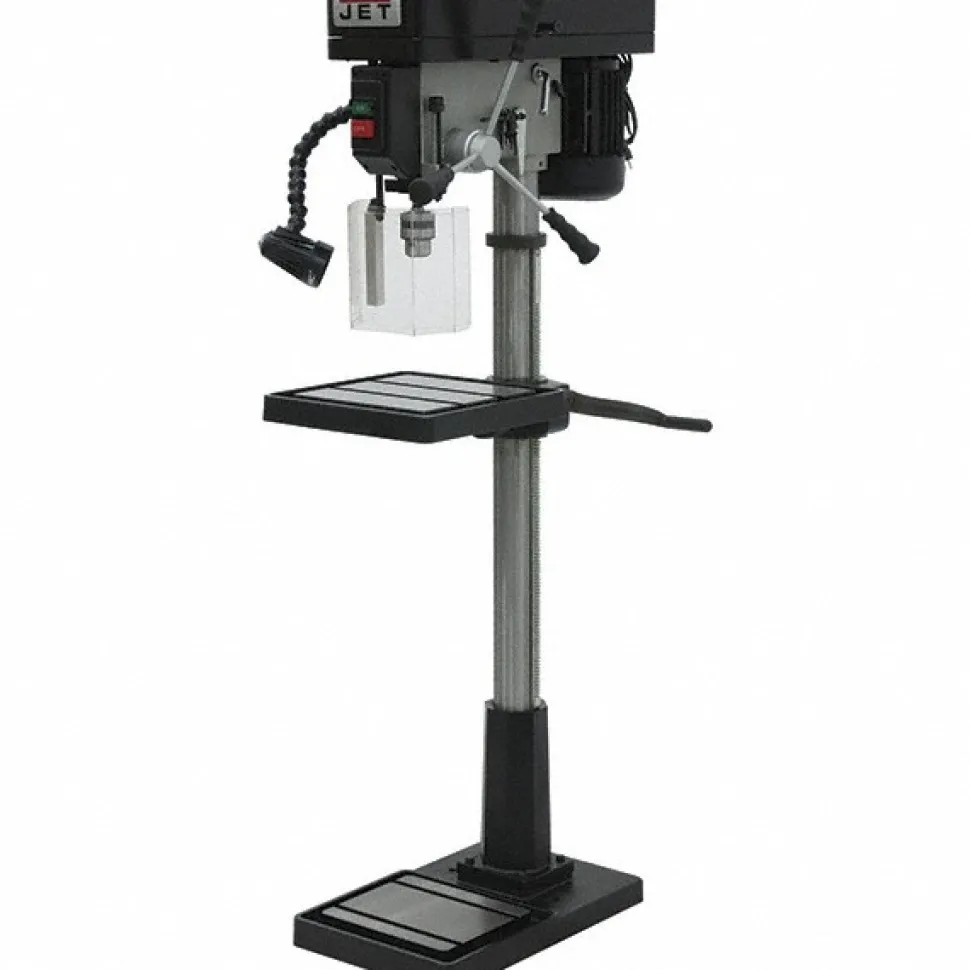 Floor Drill Press: 17" Swing, 1 hp, Belt Drive, 115 & 230 V, 1 Phase