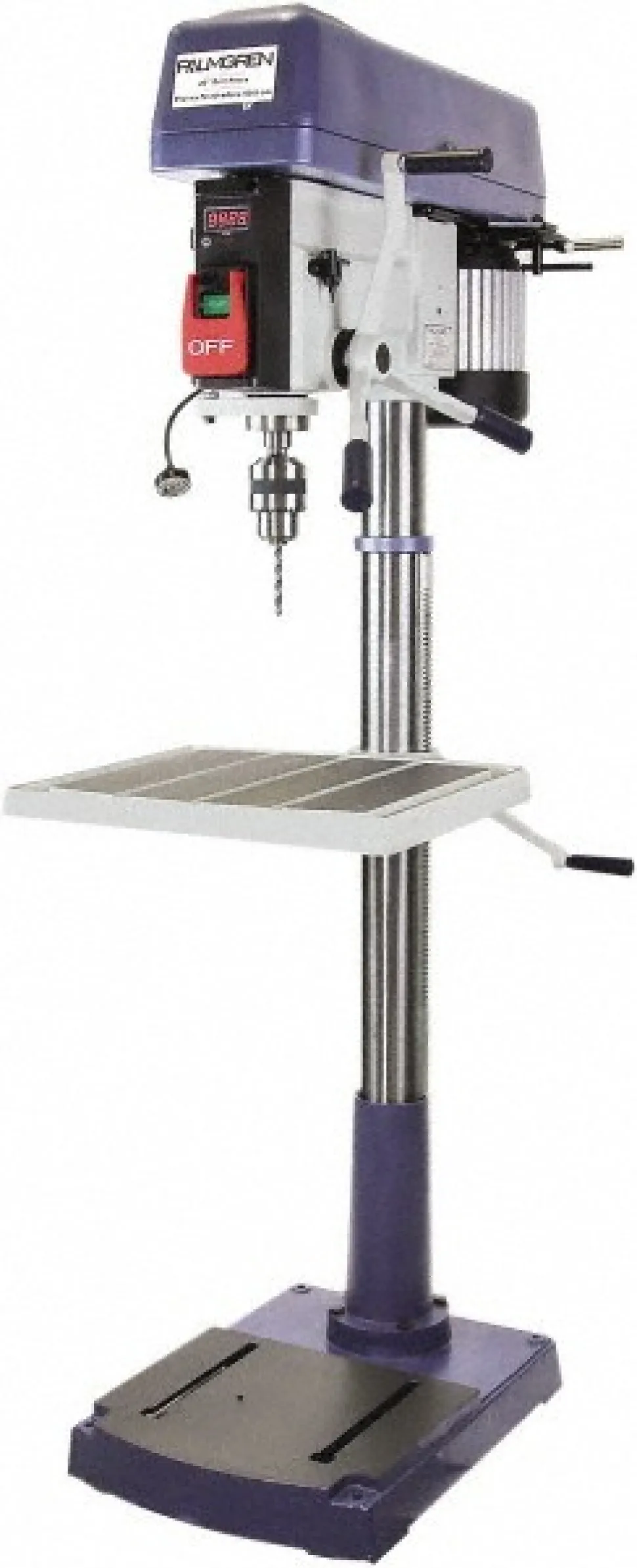 Floor Drill Press: 20" Swing, 1.5 hp, Step Pulley Drive, 240 V, 3 Phase