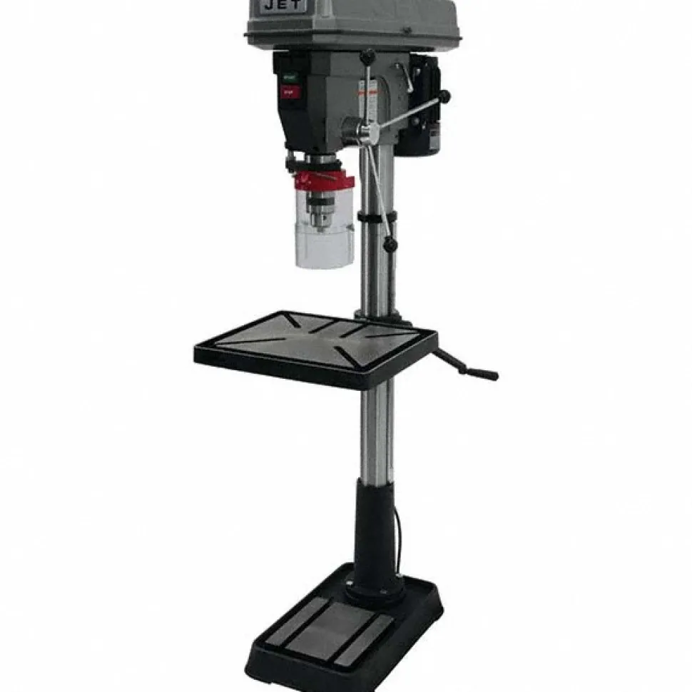 Floor Drill Press: 20" Swing, 1.5 hp, Step Pulley Drive, 115 & 230 V, 1 Phase