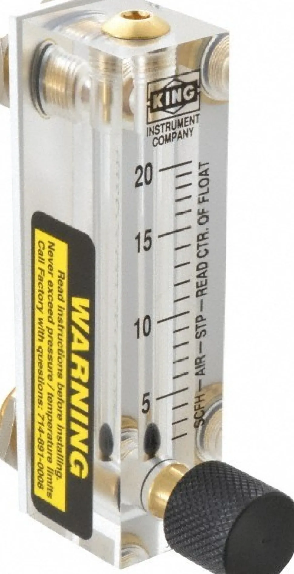 1/4" F Port Block Style, Panel Mount Flowmeter