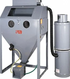 Free-Standing Sandblasting Cabinet: 36" Wide, 24" Deep, 23" High, 25 CFM @ 80 psi, Suction