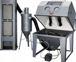 Free-Standing Sandblasting Cabinet: 48" Wide, 48" Deep, 31" High, 25 CFM @ 80 psi, Pressure