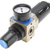 FRL Combination Unit: 3/8 NPT, Intermediate with Pressure Gauge