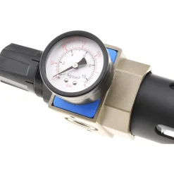 FRL Combination Unit: 3/8 NPT, Intermediate with Pressure Gauge