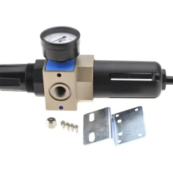 FRL Combination Unit: 3/8 NPT, Intermediate with Pressure Gauge
