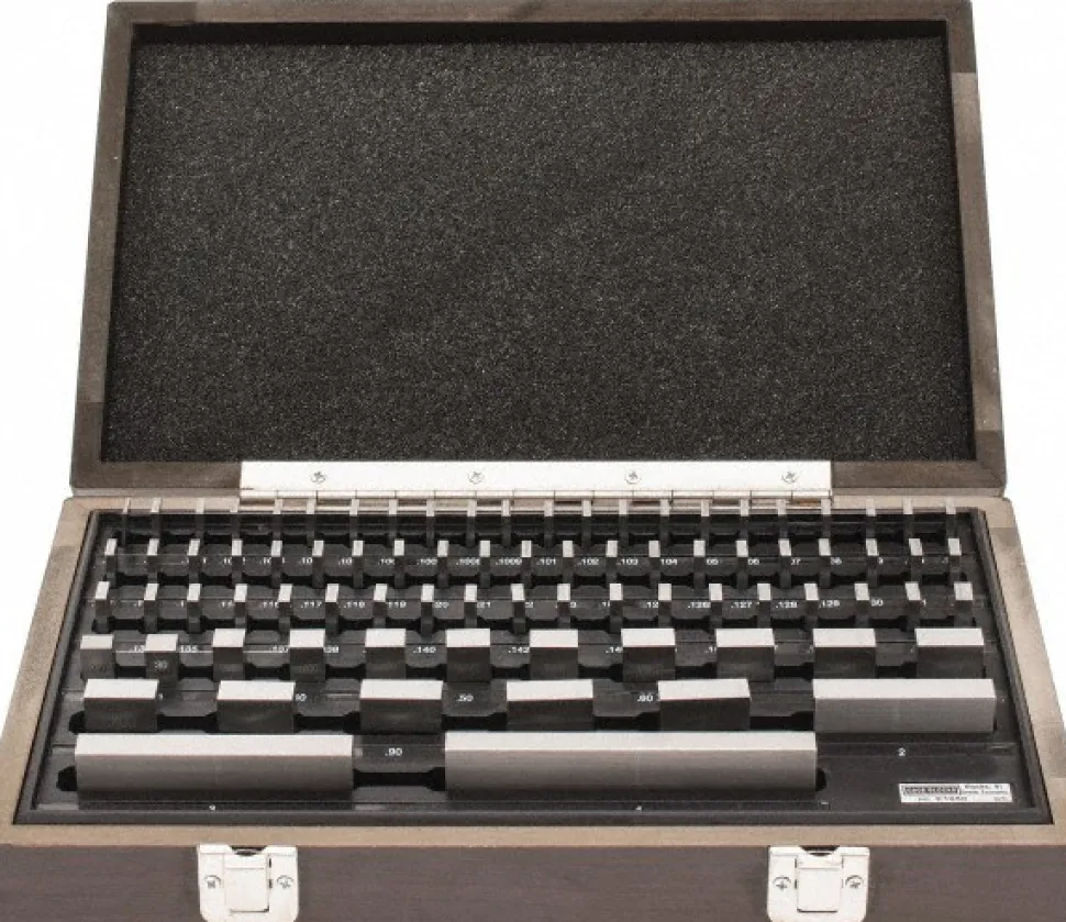 Gage Block Set: 0.05 to 4'' Range, 81 Pc, Economy Grade, Steel