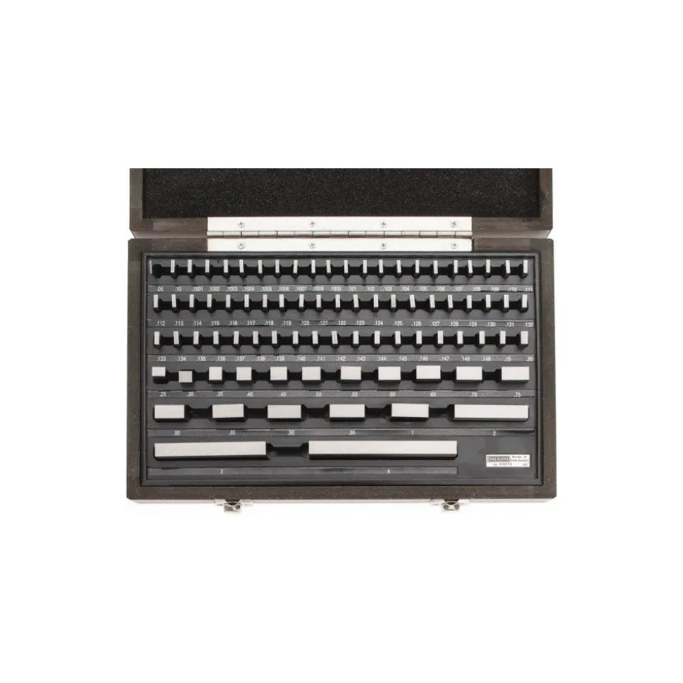 Gage Block Set: 0.05 to 4'' Range, 81 Pc, Economy Grade, Steel