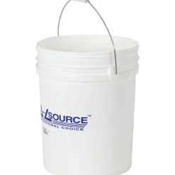 5 Gal, 14.5669" High,1.8 mm Bucket Thickness, Polypropylene Round White Single Pail
