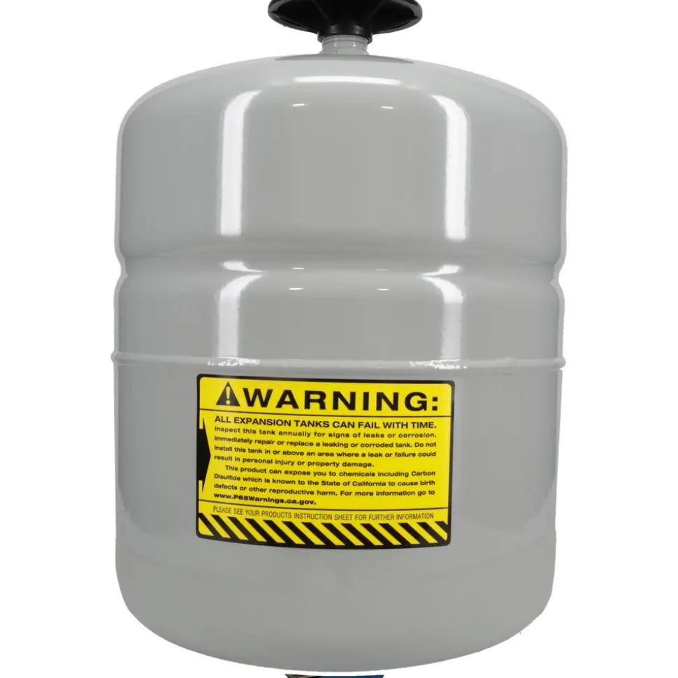 1.0 Gallon Capacity, 2.1 Gallon Tank, 8" Dia, 12-1/2" High, 1/2" Port, Expansion Tank