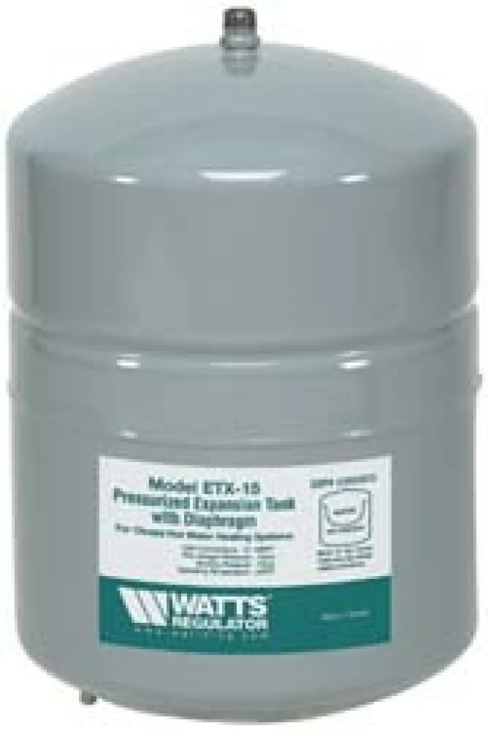 3.0 Gallon Capacity, 6 Gallon Tank, 11-3/8" Dia, 17-3/16" High, 1/2" Port, Expansion Tank