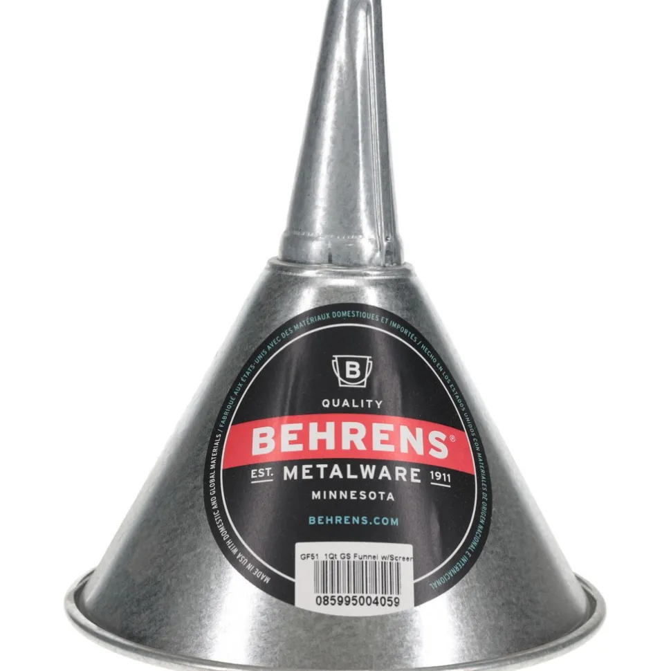 Galvanized Steel Funnel, 1 Quart Capacity