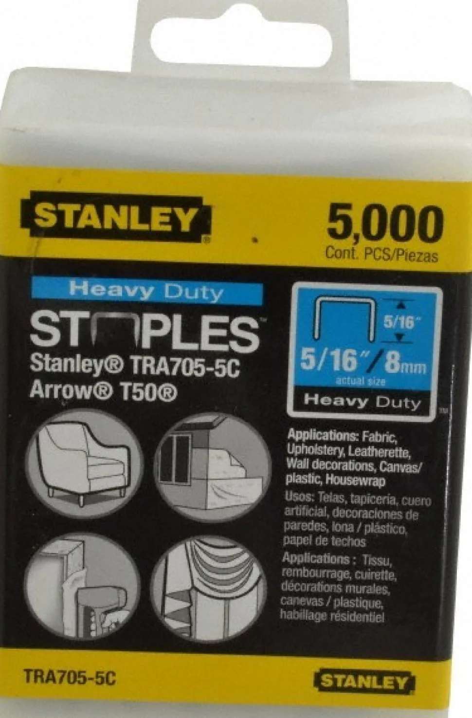 Galvanized Steel Heavy-Duty Power Crown Staple: 5/16" Leg Length