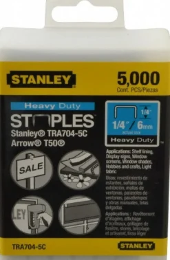 Galvanized Steel Heavy-Duty Power Crown Staple: 1/4" Leg Length