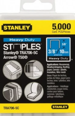 Galvanized Steel Heavy-Duty Power Crown Staple: 3/8" Leg Length