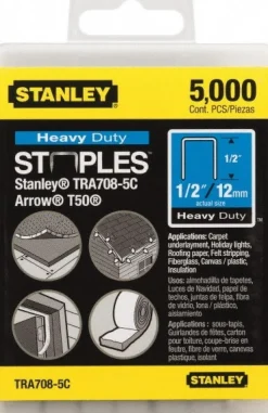 Galvanized Steel Heavy-Duty Power Crown Staple: 1/2" Leg Length