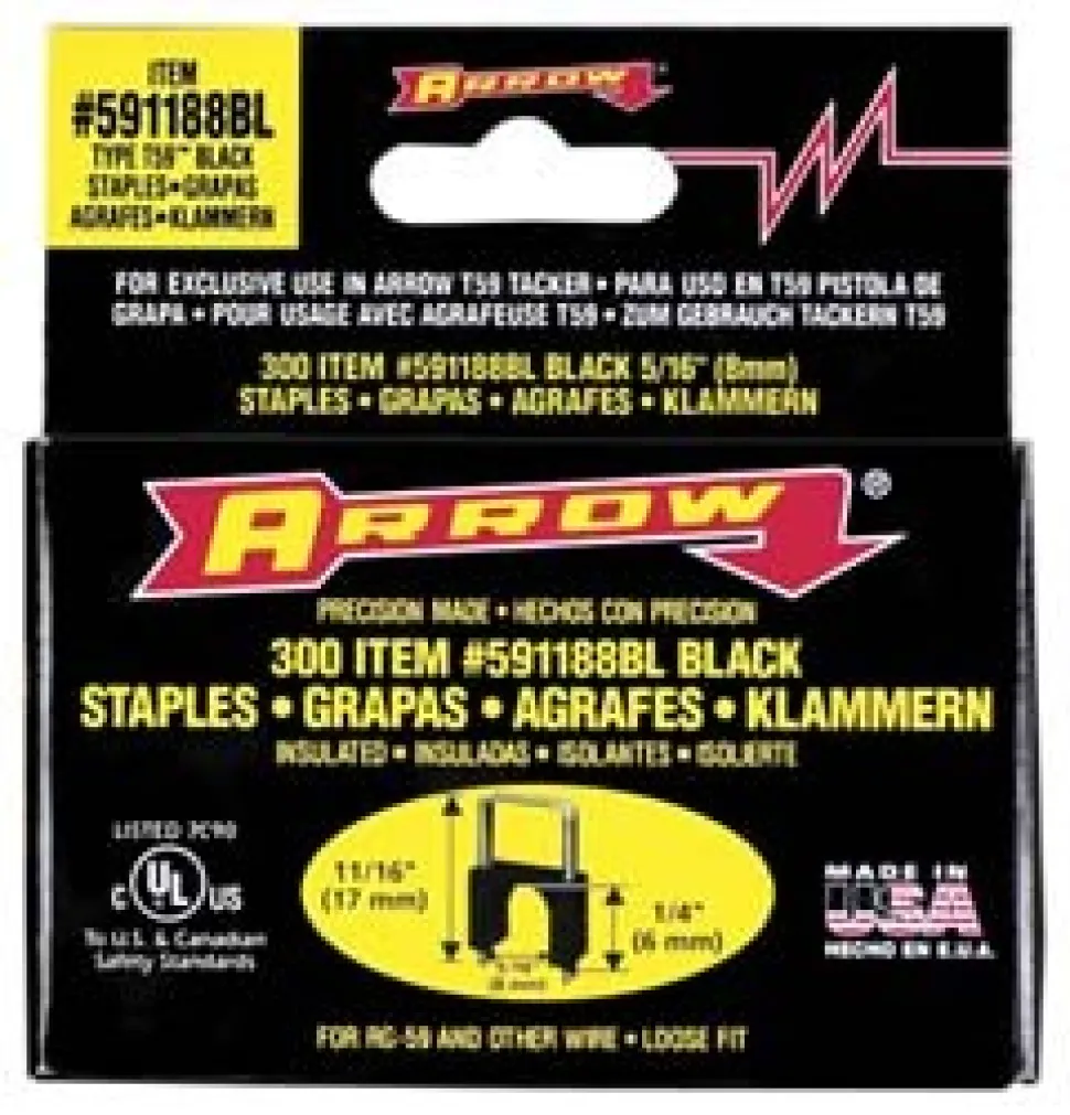 Galvanized Steel Insulated Staple: 5/16" Leg Length