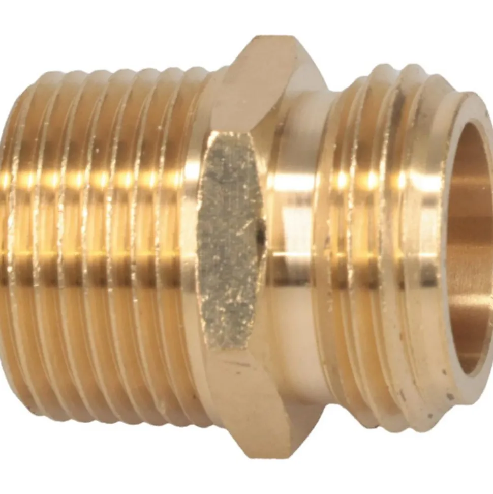 Garden Hose Fitting: 0.75" Hose, Male Hose to Male Pipe, Brass