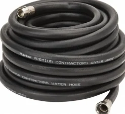 Garden Hose: 50 ft, 3/4" GHT Thread, Black, Rubber, 125 psi