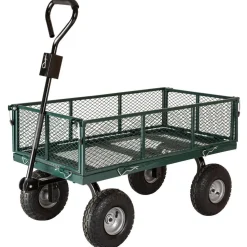 Garden Utility Cart: 43-11/16" Long, 20" Wide, Steel, 700.000 lb Capacity, Green & Black