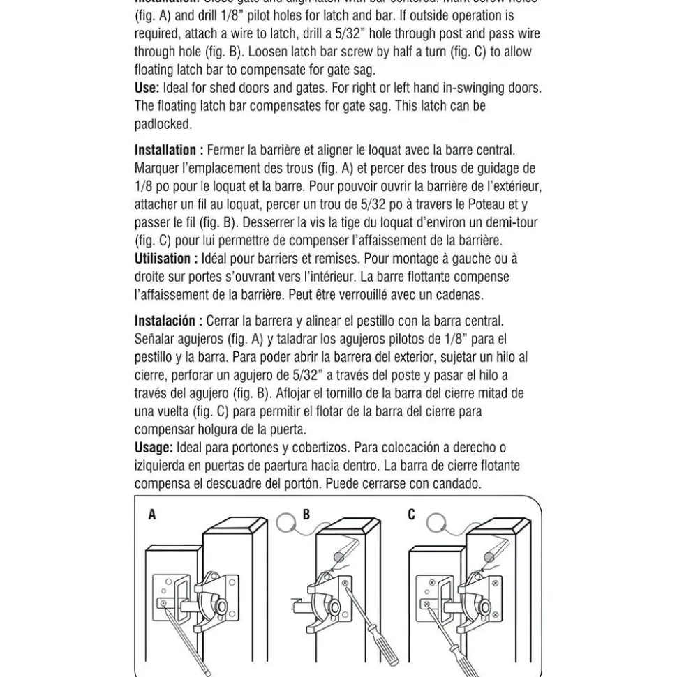 Gate Latches: Mount Type: Screw