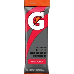 Gatorade Sports Drink: 1.23 oz Packet, Fruit Punch, Powder, Yields 16.90 oz