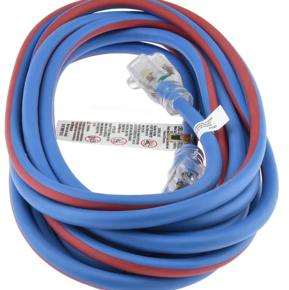 25', 12/3 Gauge/Conductors, Blue/Red Outdoor Extension Cord