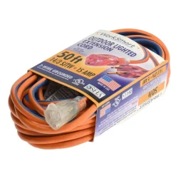 50', 14/3 Gauge/Conductors, Orange/Blue Outdoor Extension Cord