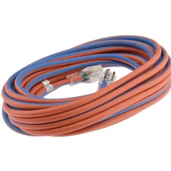 50', 12/3 Gauge/Conductors, Orange/Blue Outdoor Extension Cord