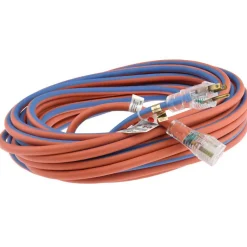 50', 12/3 Gauge/Conductors, Orange/Blue Outdoor Extension Cord