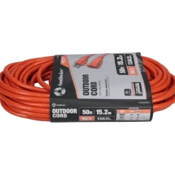 50', 16/3 Gauge/Conductors, Orange Indoor & Outdoor Extension Cord