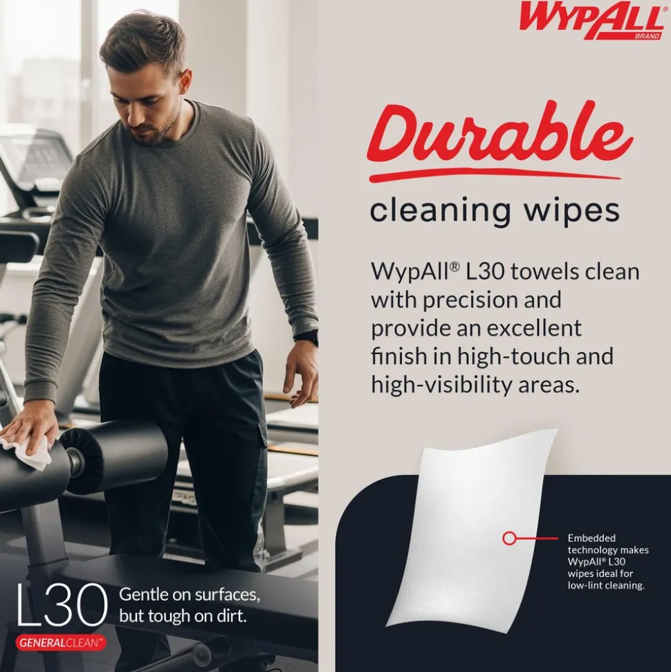 GeneralClean™ L30 Heavy Duty Cleaning Towels (05800), Pop-Up Box, Strong and Soft Towels, White