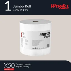 GeneralCleanâ„¢ x50 Cleaning Cloths (35015), Jumbo Roll, Strong for Extended Use, White