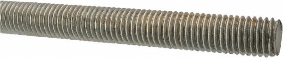 General-Purpose Threaded Rod: 5/8-11, 3' OAL, Low-Carbon Steel, Zinc Finish