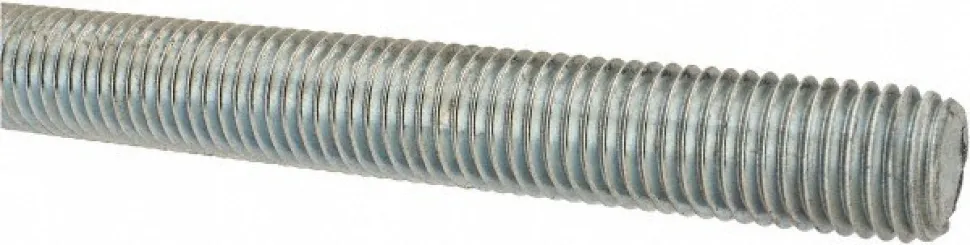 General-Purpose Threaded Rod: 3/4-10, 3' OAL, Low-Carbon Steel, Zinc Finish