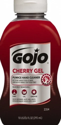 GOJO Cherry Gel Pumice Hand Cleaner, Cherry Fragrance, 10 fl oz Flip-Cap Squeeze Bottle