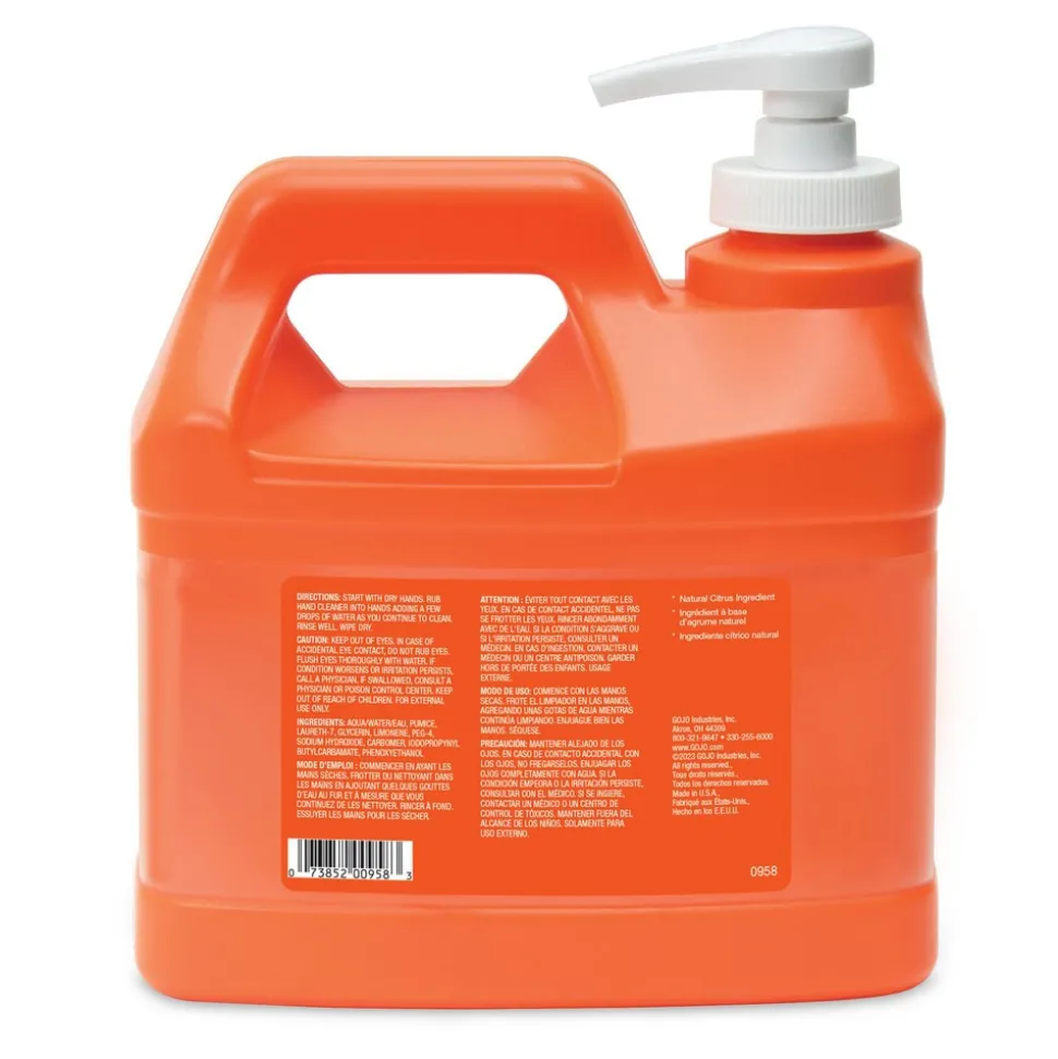 GOJO NATURAL* ORANGE Pumice Hand Cleaner, 1/2 gal Pump Bottle