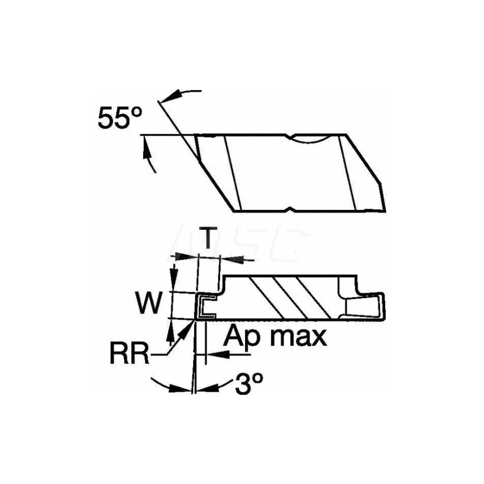 Grooving Insert: NG3125RK KC5025, Carbide