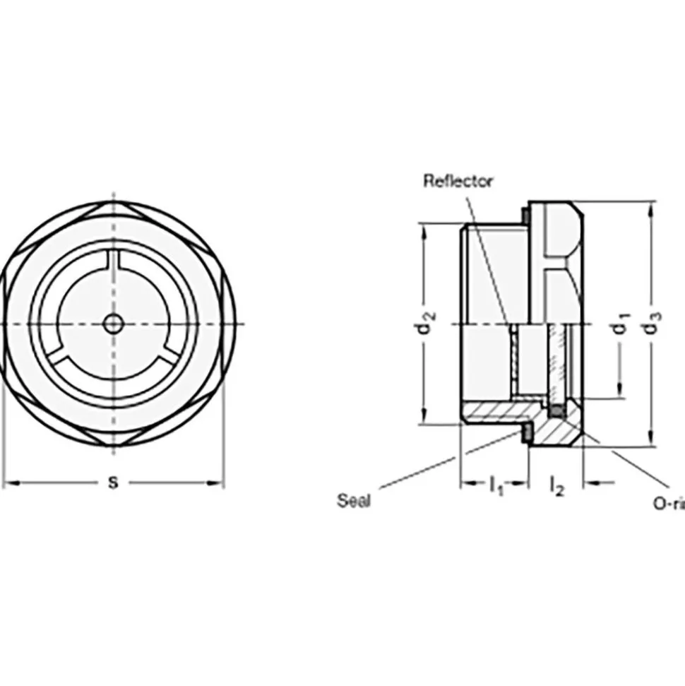 G 1 Thread, 36mm Distance Across Flats, Aluminum Oil Level Sight Glasses