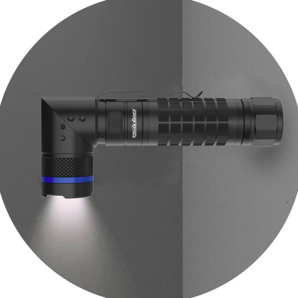 Handheld Flashlight: LED, 900 Lumens, 20 hr Max Run Time, Rechargeable Lithium-ion Battery (Included), Max Beam Distance: 80 m