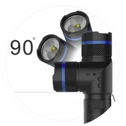 Handheld Flashlight: LED, 900 Lumens, 20 hr Max Run Time, Rechargeable Lithium-ion Battery (Included), Max Beam Distance: 80 m