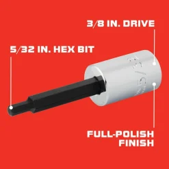 Hand Hex Bit Socket: 3/8
