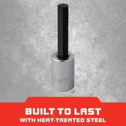 Hand Hex Bit Socket: 3/8" Drive, 5/16" Hex