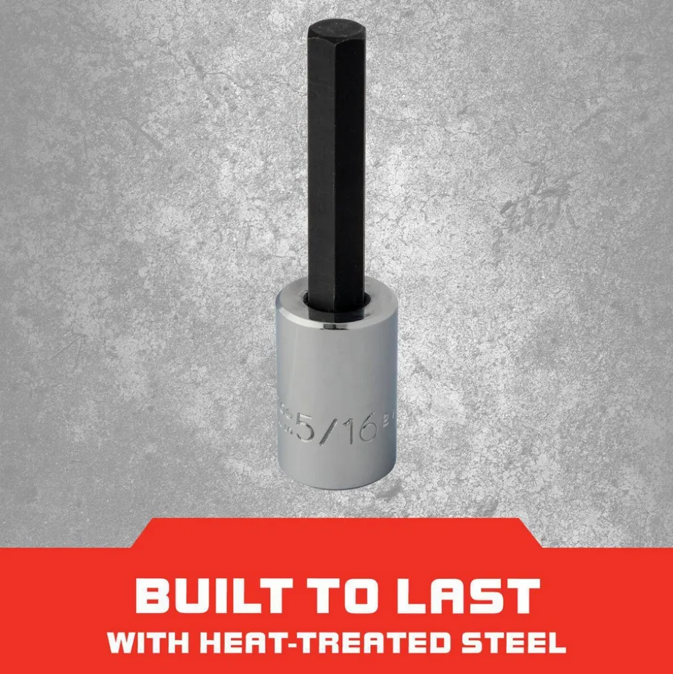 Hand Hex Bit Socket: 3/8" Drive, 5/16" Hex