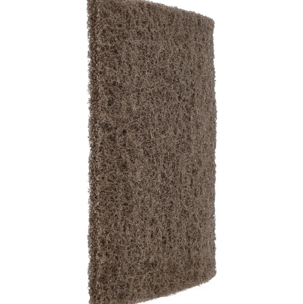 Hand Sanding Pad: Non-Woven, Aluminum Oxide, Medium Grade, Tan