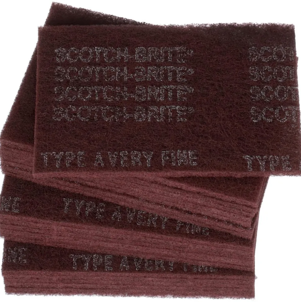 Hand Sanding Pad: Non-Woven, Aluminum Oxide, Very Fine Grade, Maroon