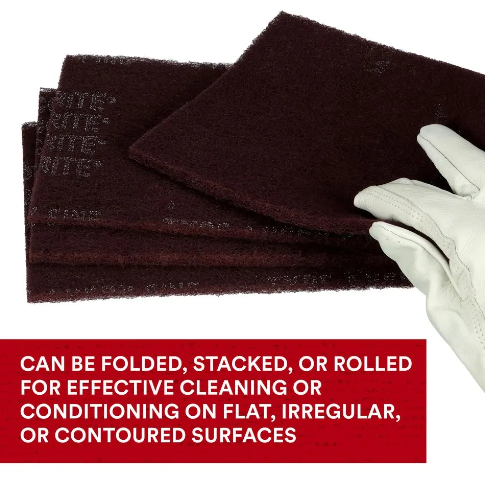 Hand Sanding Pad: Non-Woven, Aluminum Oxide, Very Fine Grade, Maroon
