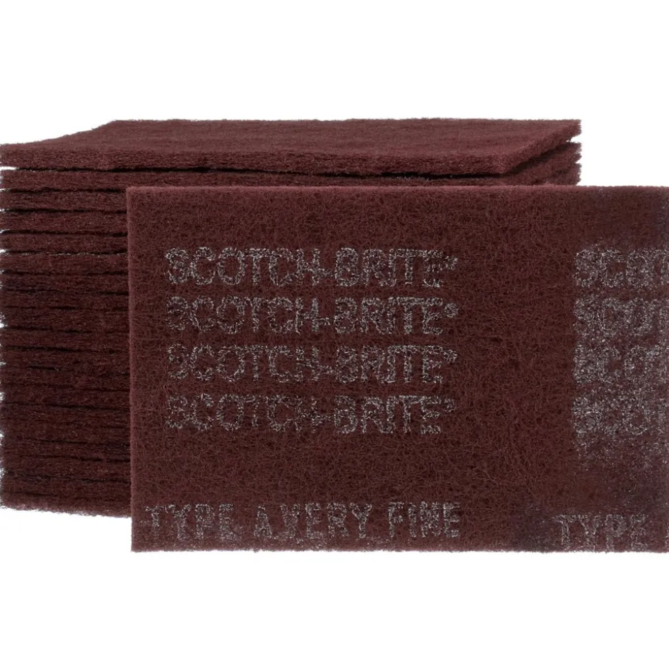 Hand Sanding Pad: Non-Woven, Aluminum Oxide, Very Fine Grade, Maroon