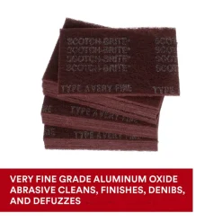 Hand Sanding Pad: Non-Woven, Aluminum Oxide, Very Fine Grade, Maroon