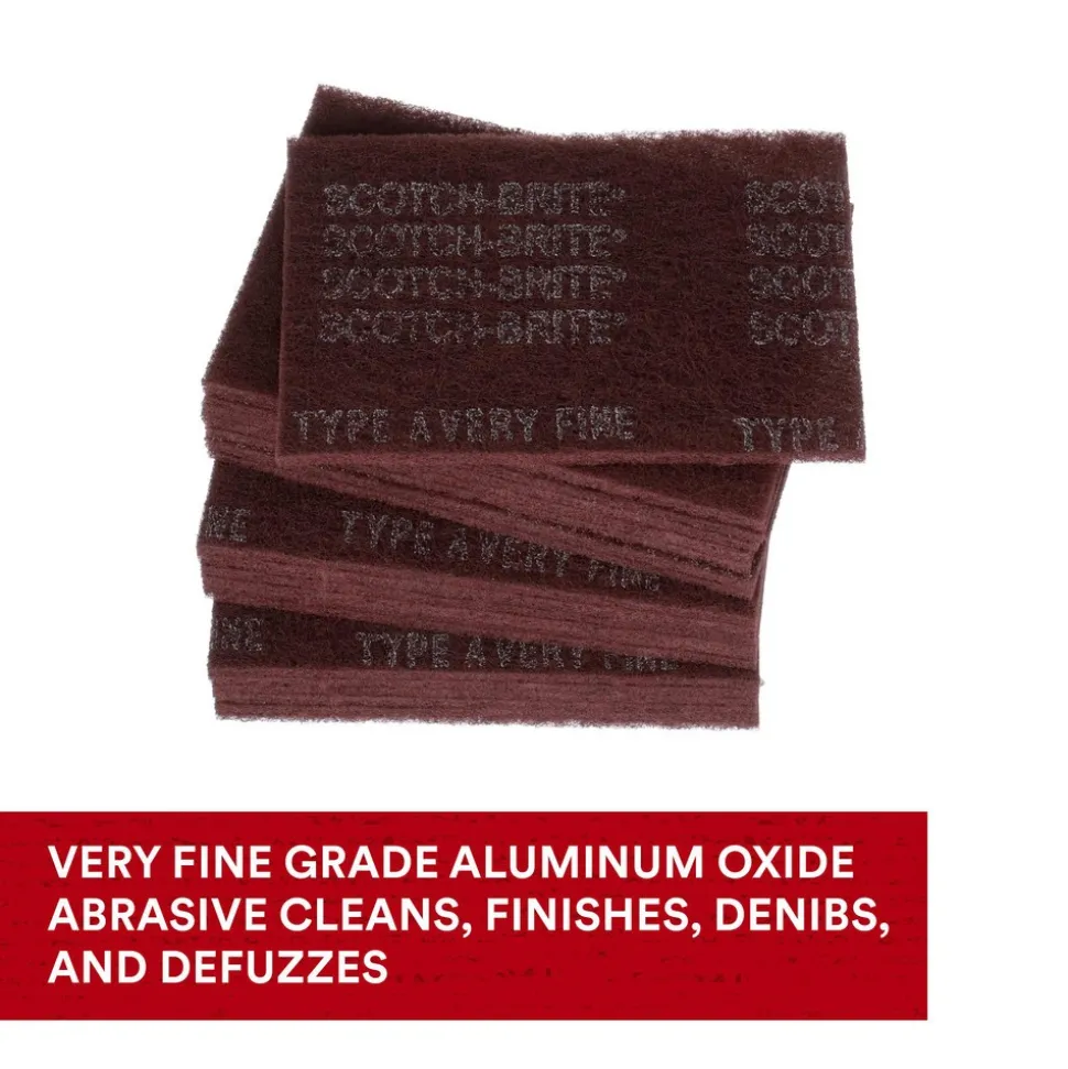 Hand Sanding Pad: Non-Woven, Aluminum Oxide, Very Fine Grade, Maroon