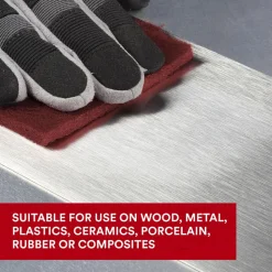Hand Sanding Pad: Non-Woven, Aluminum Oxide, Very Fine Grade, Maroon